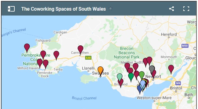 Coworking space map screenshot