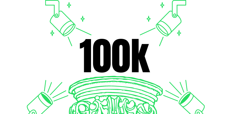 100k on a pedestal