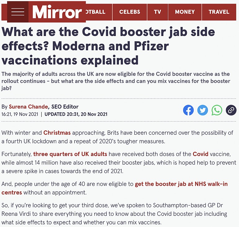 Screenshot of one of Surena's Mirror articles